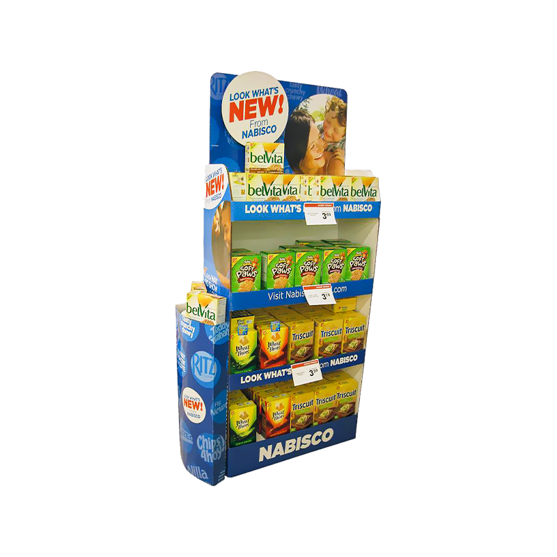 Offset utskrift av høy kvalitet Korrowed Display Stand for Snacks